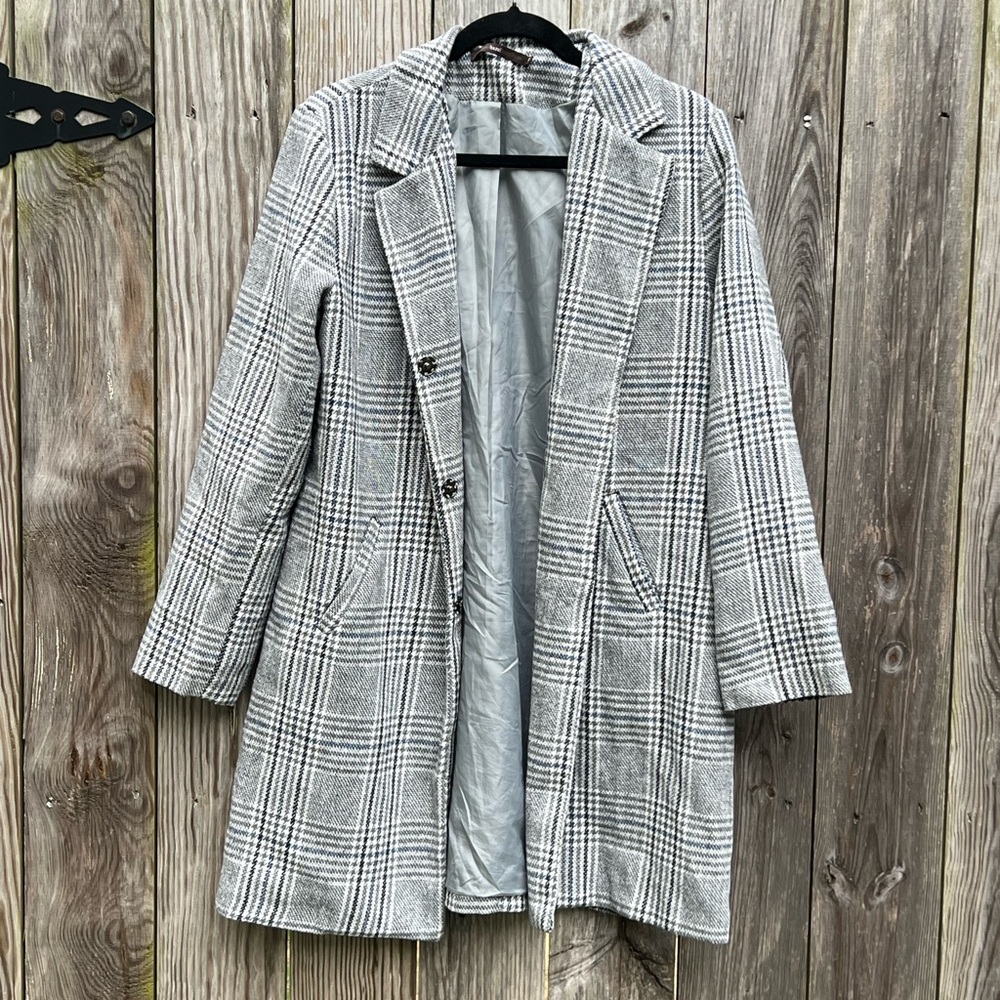 ANTHROPOLOGIE Hazel Haze Lightweight Long Plaid Jacket Women’s Medium